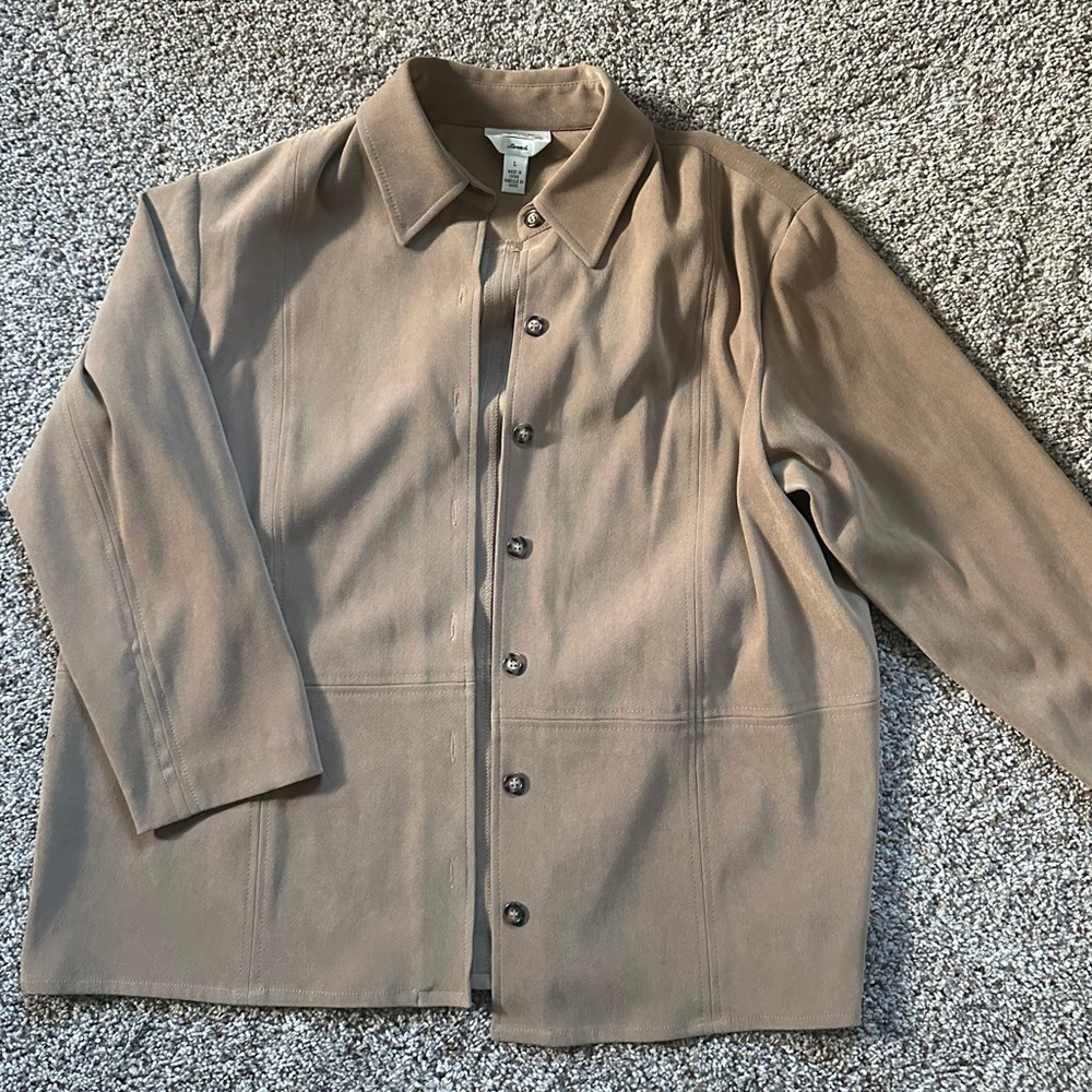 Talbots Stylish Tan Button Down Shirt